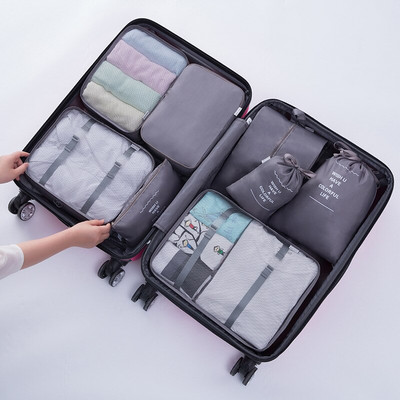 8 kusov zahustenej cestovnej úložnej tašky na spodnú bielizeň, make-up, toaletné potreby, organizér na oblečenie, batožinu, balenie do kufra, úhľadné vrecko