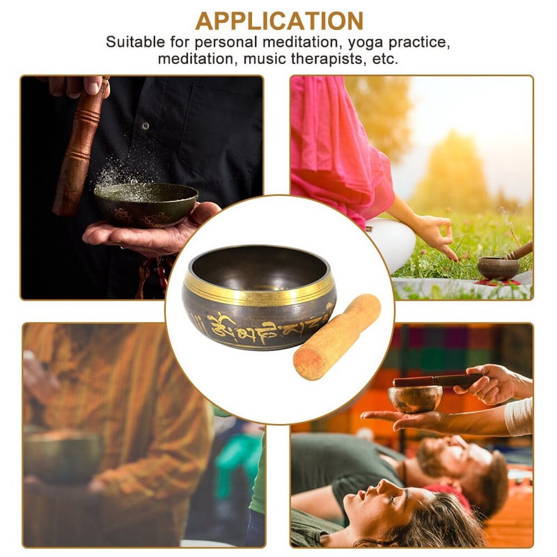 Nepalo Tibeto dainuojantis dubuo Rankų darbo Budos garsinis dubuo jogos meditacinis dubuo Tibeto bronzinis varpelis dainuojantis atsipalaidavęs dubens puolėjas