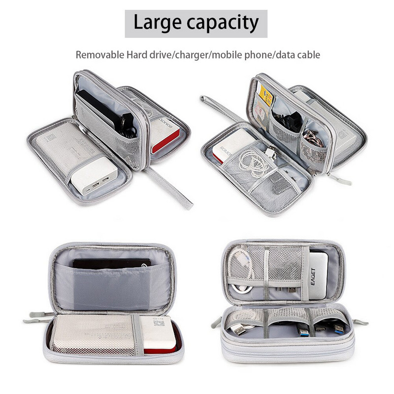 Prenosná úložná taška, organizér, sada, powerbanka, puzdro na kartu, digitálny USB dátový kábel, puzdro na gadget, U disk, nabíjačka na slúchadlá, cestovné tašky