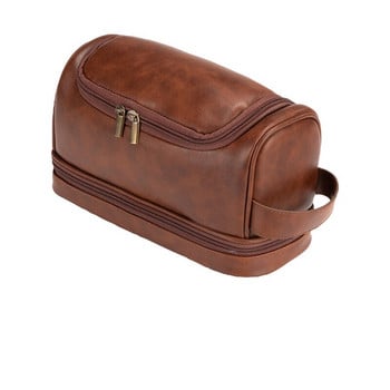 Premium μεγάλη κρεμαστή τσάντα περιποίησης για άντρες Κιτ οργάνωσης καλλυντικών ταξιδιού Αδιάβροχη τσάντα ξυρίσματος PU για προϊόντα περιποίησης, μακιγιάζ