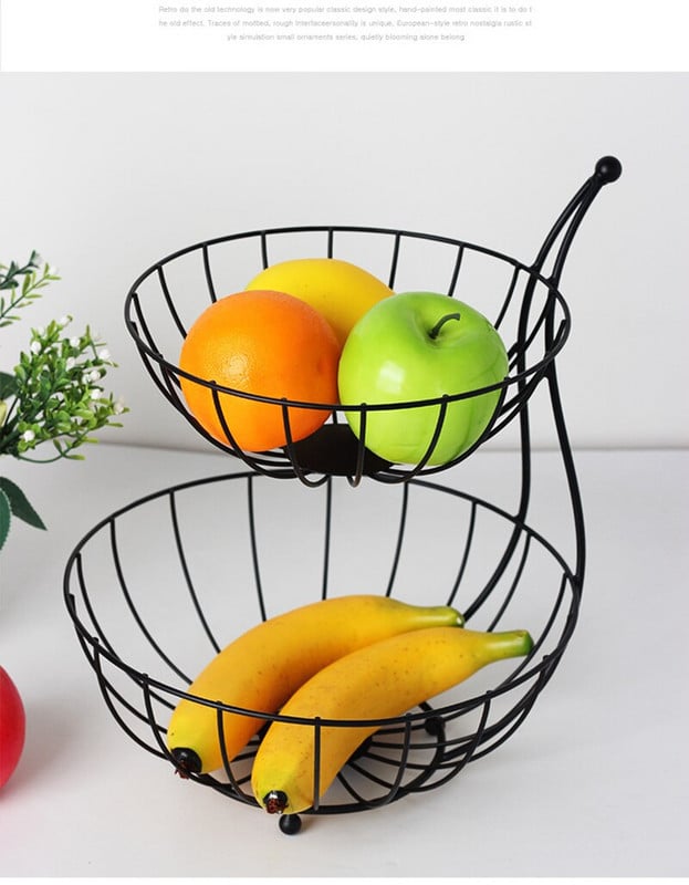 Laikiklis daržovių mažų daiktų krepšelio laikymo užkandžių lentynos vaisių pakopos 2