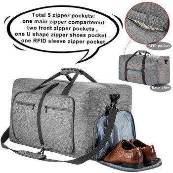 Многофункционална чанта за съхранение Сгъваема чанта за пътуване Организирайте ръчна чанта за една нощ Уикенд Облекло Обувки Подредете торбичка Аксесоари Предмет