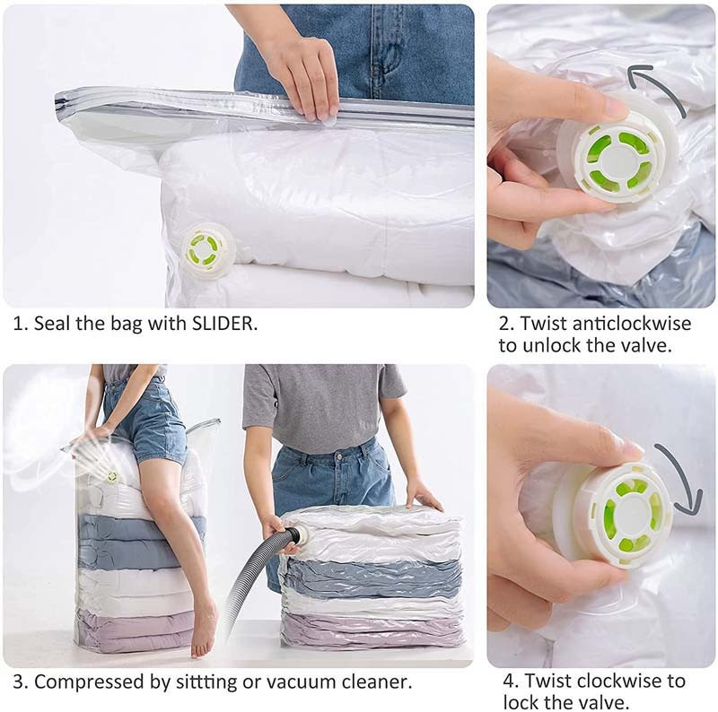 NEMOKAMAS ĮRANKIŲ Vakuuminis maišelis Drabužiai Antklodžių laikymo Krepšiai Rankomis suspaustas Taupantis erdvę Sandarinimo paketas Suspaudimo organizatorius kelionėms namuose