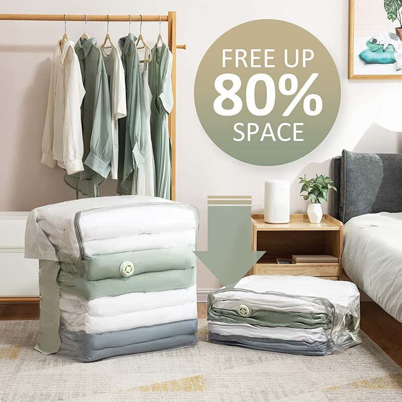 NEMOKAMAS ĮRANKIŲ Vakuuminis maišelis Drabužiai Antklodžių laikymo Krepšiai Rankomis suspaustas Taupantis erdvę Sandarinimo paketas Suspaudimo organizatorius kelionėms namuose