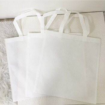 10 τμχ/Παρτίδα Blank Sublimation Tote Bag Τσάντες ώμου DIY Λευκές μη υφασμένες υφασμάτινες τσάντες Απλή τσάντα για εξωτερικό φορητό σακίδιο πλάτης