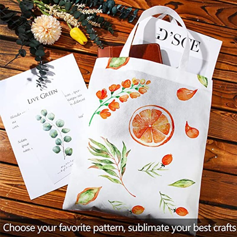 10 buc/lot geantă de sublimare goală, bricolaj, genți de umăr din material nețesut alb, geantă de mână simplă, rucsac portabil în aer liber