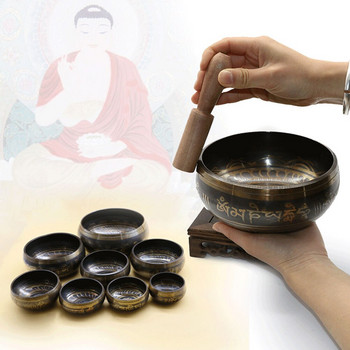 Пееща купа Тибетска медитация Йога Звуков държач Лък Релаксираща възглавница Чакразен Чаши Пръстен