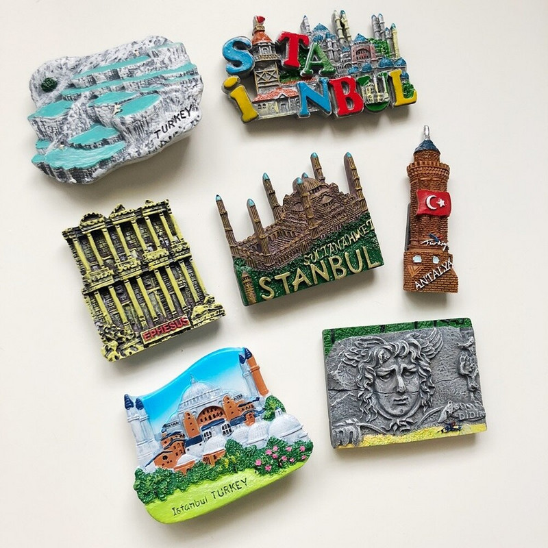 BABELEMI Suvenír z Turecka, Pamukkale, Efez, Istanbul, Apollo, magnet na chladničku, 3D magnet na chladničku, nálepka do kuchyne, darčeky do domácnosti, dekorácie