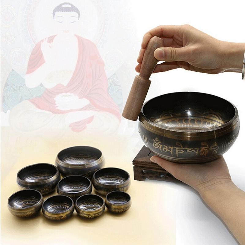 53CA Budhizmus Tibetská spievajúca misa Ručne tepaná joga medená čakra meditácia darček