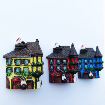 Френски магнит паста за хладилник туризъм сувенир декорация занаяти Елзас триизмерна народна къща ръчно рисуван подарък