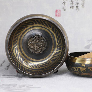 1 комплект звукова тибетска пееща купа Mallet Copper Singing Bowl Звукова купа за пеене, медитация, йога