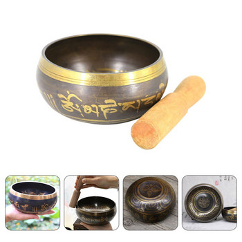 1 комплект звукова тибетска пееща купа Mallet Copper Singing Bowl Звукова купа за пеене, медитация, йога