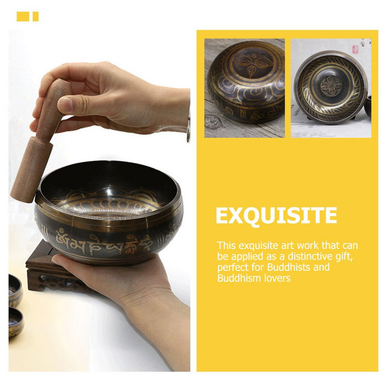 1 set castron cântând tibetan cu ciocan castron cu sunet pentru cântare meditație yoga