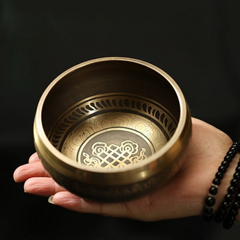Ръчно изработен комплект звукова купа Тибетска молитвена купа Метални занаяти Орнамент за домашен декор Домашен декор Занаяти