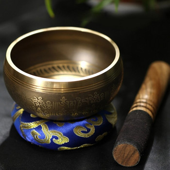 Ръчно изработен комплект звукова купа Тибетска молитвена купа Метални занаяти Орнамент за домашен декор Домашен декор Занаяти