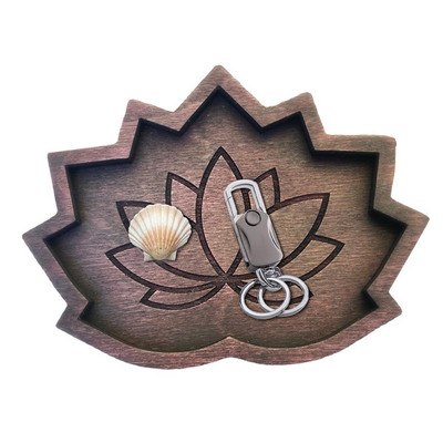 Crystal Rock displeja paplāte Kristāla turētājs akmeņiem displeja koka lotosa dekoratīvais displeja rotaslietu trauks mājas guļamistabas dekorēšanai