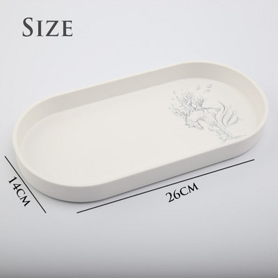 Új skandináv ovális lemez melamin egyszínű tálca uzsonnakulcs Nappali veranda ékszerek dísztárgyak tárolás otthoni dekoráció