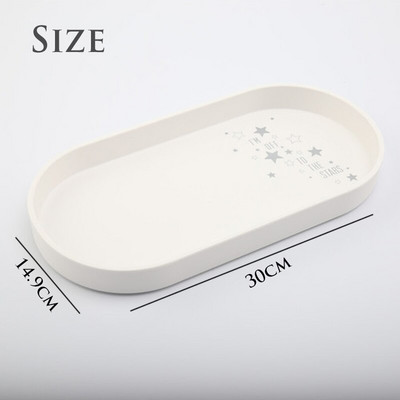 Új skandináv ovális lemez melamin egyszínű tálca uzsonnakulcs Nappali veranda ékszerek dísztárgyak tárolás otthoni dekoráció
