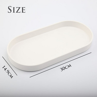 Új skandináv ovális lemez melamin egyszínű tálca uzsonnakulcs Nappali veranda ékszerek dísztárgyak tárolás otthoni dekoráció