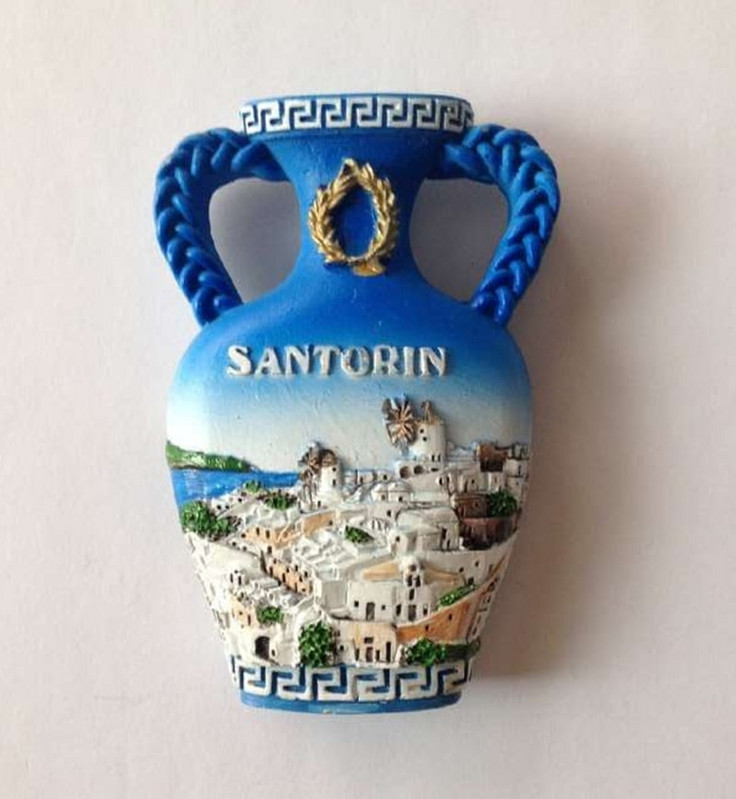 Graikija Santorini Atrakcionai Vaza Dovanų Krepšys 3D Šaldytuvas Šaldytuvas Magnetai Turizmas Suvenyrai Magnetiniai lipdukai Namų apdaila