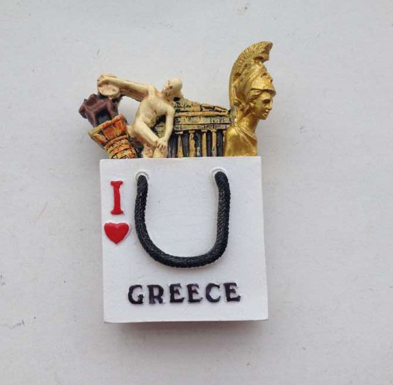Graikija Santorini Atrakcionai Vaza Dovanų Krepšys 3D Šaldytuvas Šaldytuvas Magnetai Turizmas Suvenyrai Magnetiniai lipdukai Namų apdaila