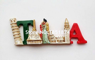 Ručne maľované 3D magnety na chladničku s motivom šikmej veže v Pise v Taliansku, suveníry z ciest po svete, magnetické nálepky na chladničku, bytové dekorácie