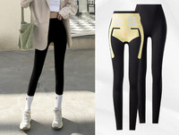 Ženske tajice čistog kroja sa visokim strukom - elastične