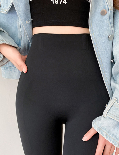 Ženske tajice čistog kroja sa visokim strukom - elastične