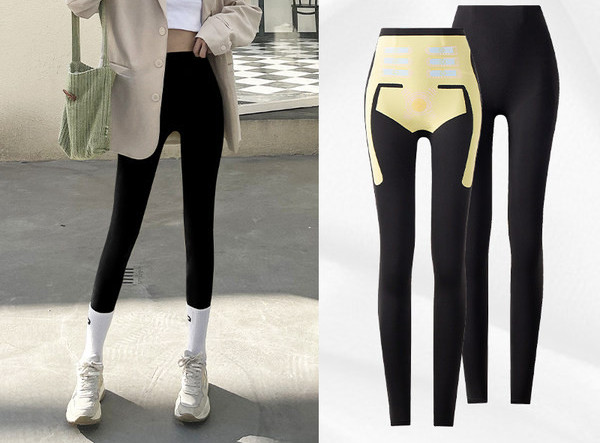 Ženske tajice čistog kroja sa visokim strukom - elastične