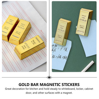 6 τεμ. Gold Bullion Bars Magnet Ψυγείου Faux Gold Brick Μαγνήτες Ψυγείου Αυτοκόλλητα Ψυγείου Μαγνήτες γραφείου