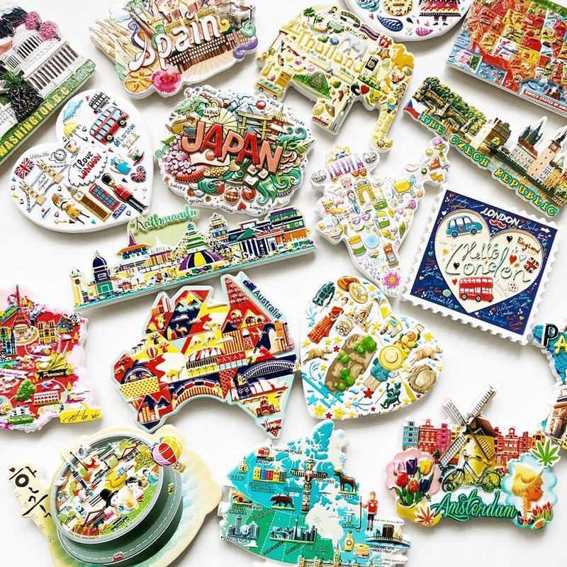 BABEMEMI SUA Canada Japonia Mexic Italia Australia Thailanda Londra New York Magneti pentru frigider Suvenir Autocolant magnetic pentru frigider