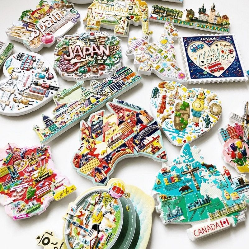 BABEMEMI SUA Canada Japonia Mexic Italia Australia Thailanda Londra New York Magneti pentru frigider Suvenir Autocolant magnetic pentru frigider
