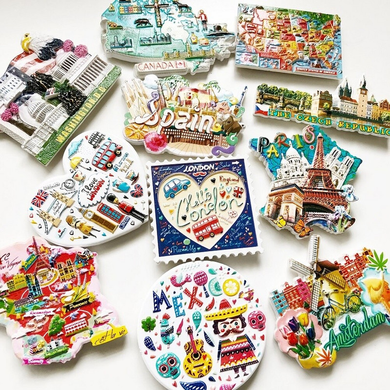 BABEMEMI SUA Canada Japonia Mexic Italia Australia Thailanda Londra New York Magneti pentru frigider Suvenir Autocolant magnetic pentru frigider