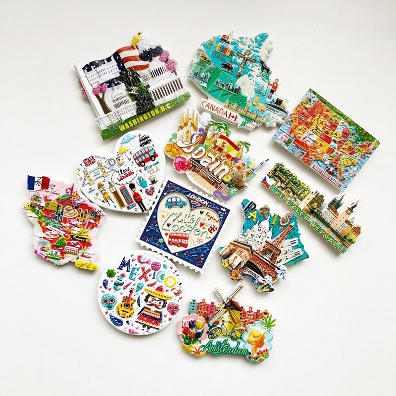 BABEMEMI SUA Canada Japonia Mexic Italia Australia Thailanda Londra New York Magneti pentru frigider Suvenir Autocolant magnetic pentru frigider