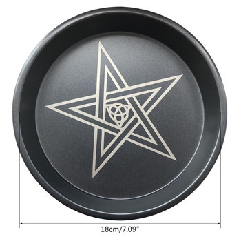 Q9QF Astrology Moon Star Phase Candlestick Table Altar Plate Ατσάλινο Δίσκος θήκης κεριών
