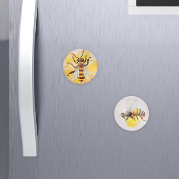 25 бр. Bumble Bees Магнити за хладилник Стъклен мед Магнитен магнитен стикер за офис Кухня Хладилник Шкаф Декорация на бяла дъска