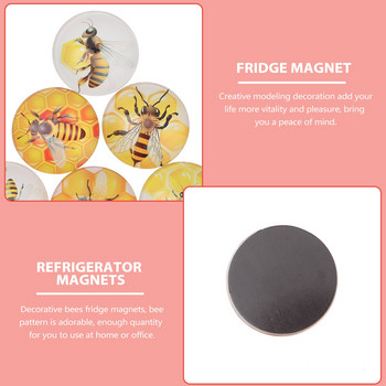 25 бр. Bumble Bees Магнити за хладилник Стъклен мед Магнитен магнитен стикер за офис Кухня Хладилник Шкаф Декорация на бяла дъска