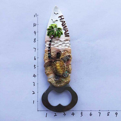 Amerikai Hawaii Kreatív utazási ajándéktárgyak Háromdimenziós óceáni szél dekoratív kézműves sörnyitó mágneses hűtőmágnes