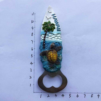 Amerikai Hawaii Kreatív utazási ajándéktárgyak Háromdimenziós óceáni szél dekoratív kézműves sörnyitó mágneses hűtőmágnes