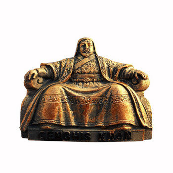 Монголски Улан Батор Национален дворец туристически сувенир Статуя на Чингис Хан занаятчийска смола магнитен стикер за хладилник