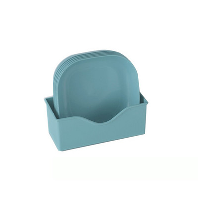 Set de 5 farfurii din plastic cu suport Durabil, rezistente la spargere Vase solide, durabile, sigure, reutilizabile, pentru mașina de spălat vase