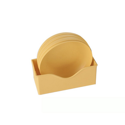 Set de 5 farfurii din plastic cu suport Durabil, rezistente la spargere Vase solide, durabile, sigure, reutilizabile, pentru mașina de spălat vase