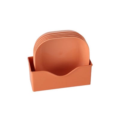 Set de 5 farfurii din plastic cu suport Durabil, rezistente la spargere Vase solide, durabile, sigure, reutilizabile, pentru mașina de spălat vase