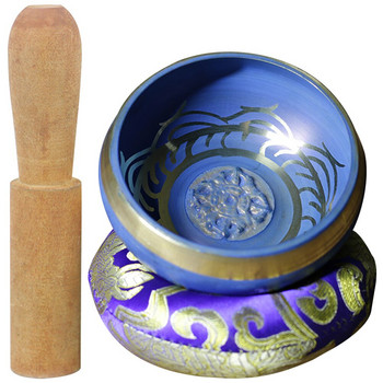 1 комплект Тибетска медна пееща купа Звукова купа за медитация с дървен чук