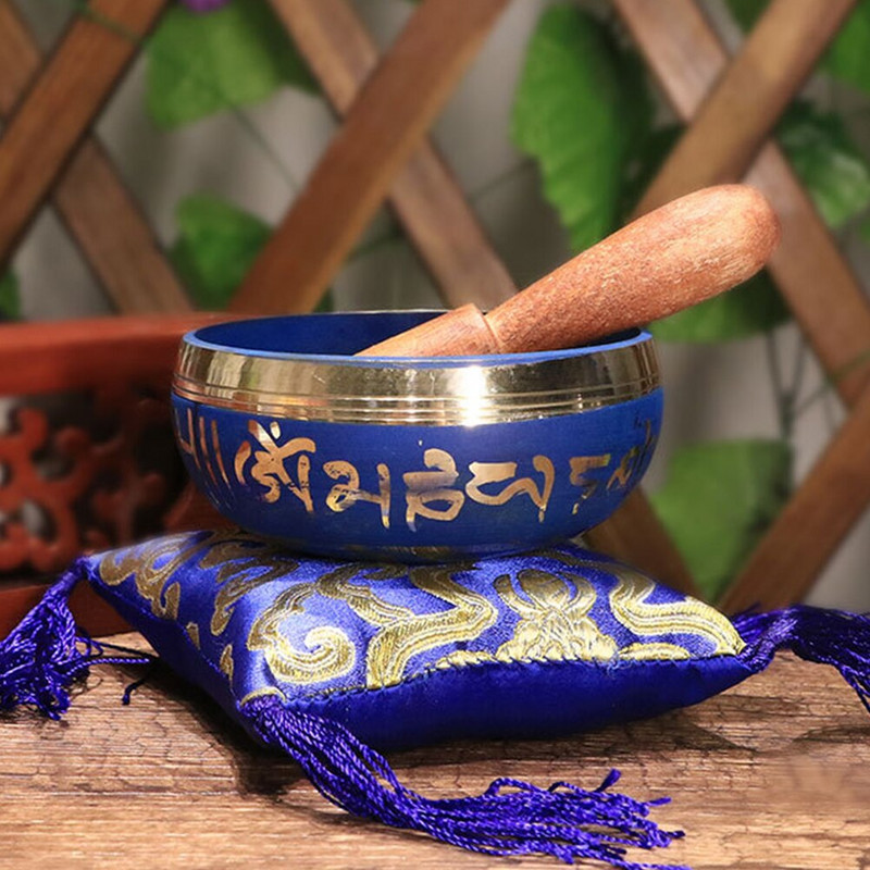 1 комплект Тибетска медна пееща купа Звукова купа за медитация с дървен чук