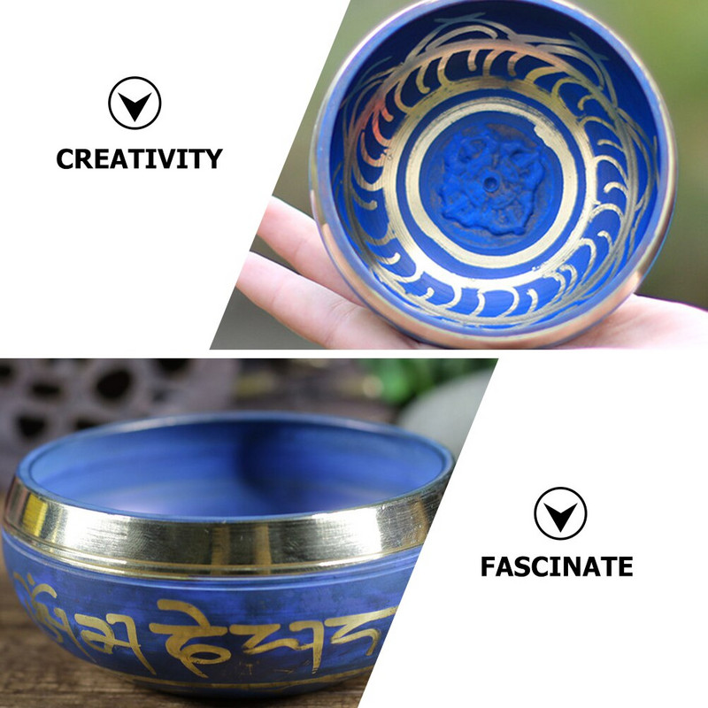 1 комплект Тибетска медна пееща купа Звукова купа за медитация с дървен чук