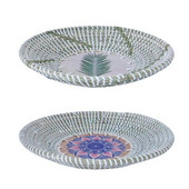 1/2 vnt. rankų darbo pakabinamas sieninis krepšelis apvalus austas jūros žolės pakabinamas dekoratyvinis padėklas, skirtas svetainei miegamojo virtuvei