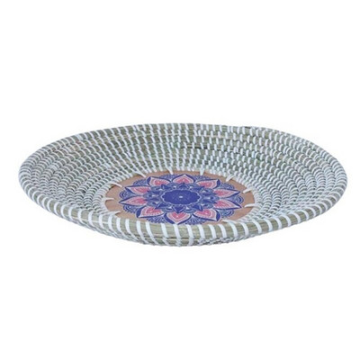 1/2 vnt. rankų darbo pakabinamas sieninis krepšelis apvalus austas jūros žolės pakabinamas dekoratyvinis padėklas, skirtas svetainei miegamojo virtuvei