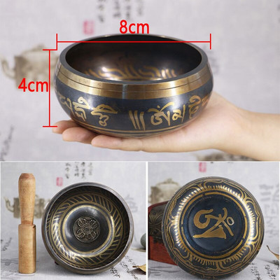 Boluri tibetane de 8 cm, budist nepalez, cântare tibetană, bol de meditație, bol budist pentru terapie cu sunet, carfă de cupru pentru religie