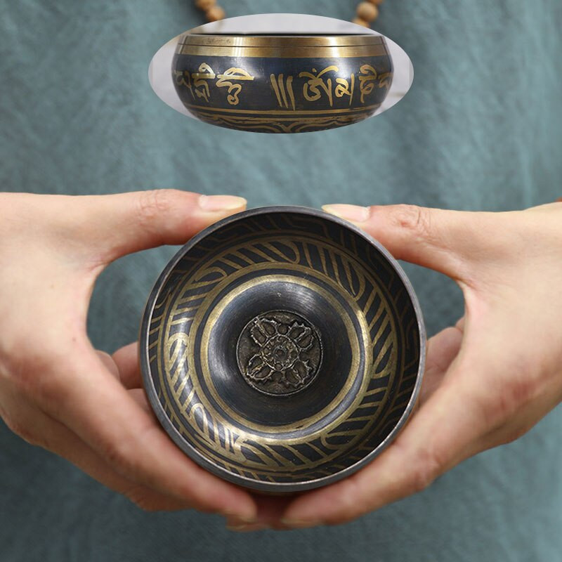 Boluri tibetane de 8 cm, budist nepalez, cântare tibetană, bol de meditație, bol budist pentru terapie cu sunet, carfă de cupru pentru religie